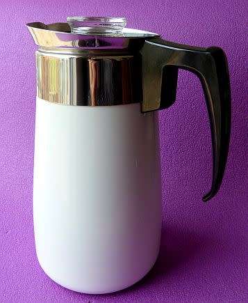 VINTAGE CORNING WARE POT AND / OR PERCULATOR. 9 CUPS.MADE IN USA.