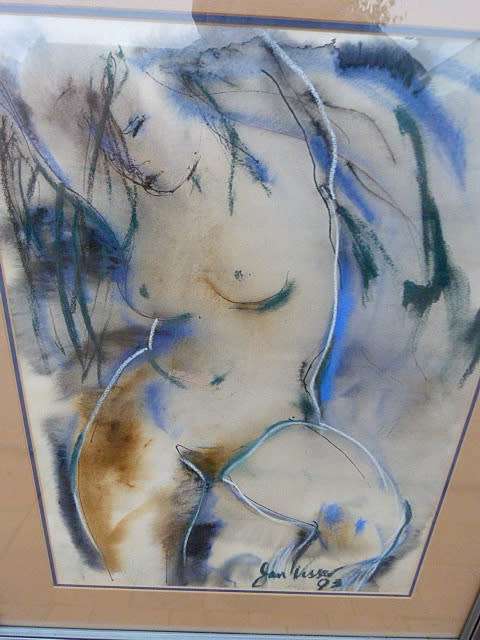 JAN VISSER, 1993. NUDE. SIGNED ORIGINAL.MIXED MEDIA