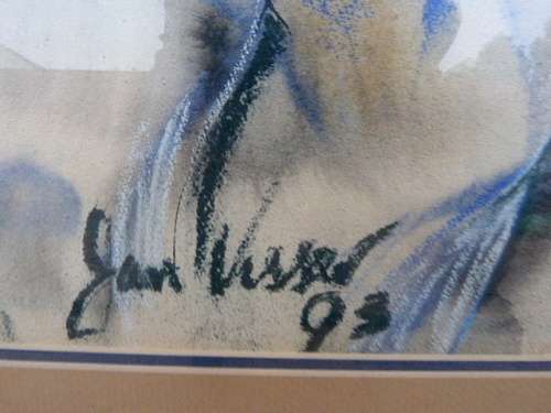 JAN VISSER, 1993. NUDE. SIGNED ORIGINAL.MIXED MEDIA