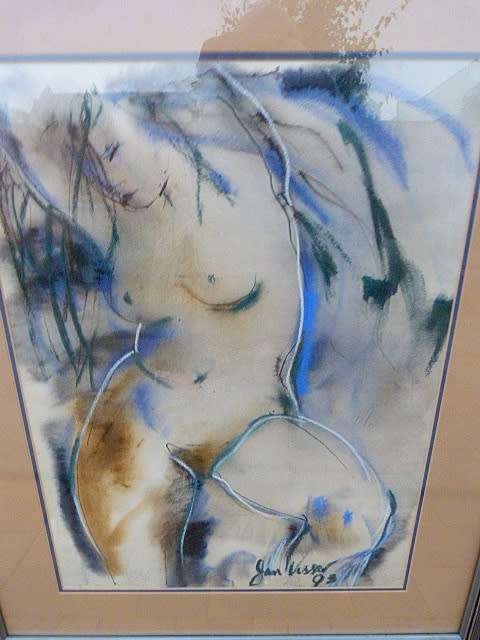 JAN VISSER, 1993. NUDE. SIGNED ORIGINAL.MIXED MEDIA