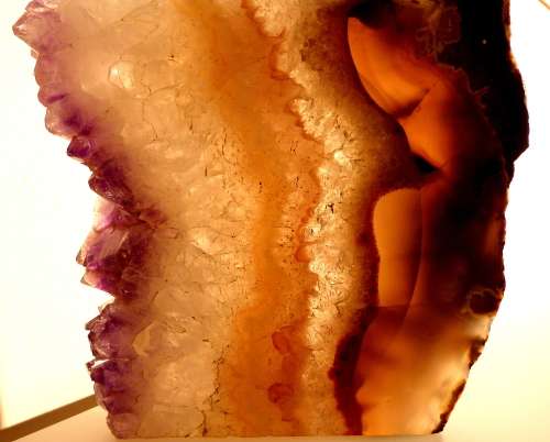 IMPRESSIVE PIECE OF GEMSTONE, AMETHYST ETC. POLISHED,and