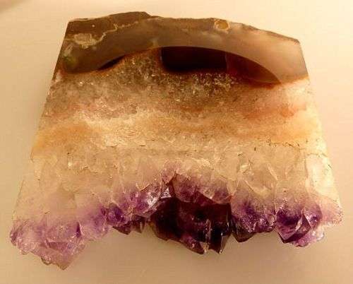 IMPRESSIVE PIECE OF GEMSTONE, AMETHYST ETC. POLISHED,and