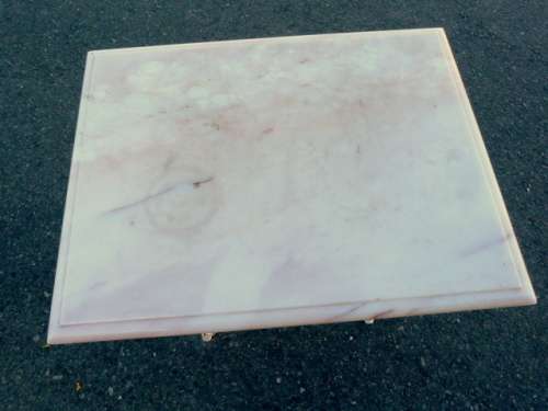 ANTIQUE METAL STAND WITH MARBLE TOP. collection only