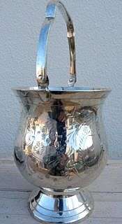 VINTAGE ENGRAVED SILVER BUCKET, QUALITY PLATING.