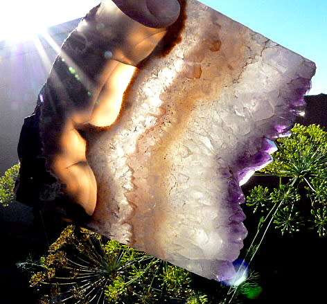 IMPRESSIVE PIECE OF GEMSTONE, AMETHYST ETC. POLISHED,and