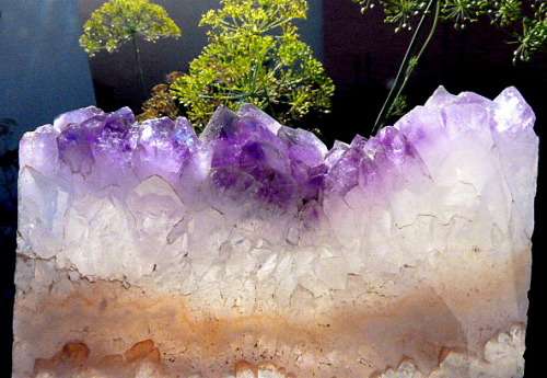 IMPRESSIVE PIECE OF GEMSTONE, AMETHYST ETC. POLISHED,and