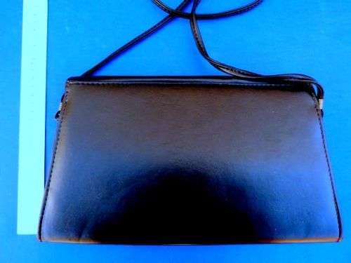 VINTAGE BLACK CLUTCH OR SLING BAG. PU LEATHER