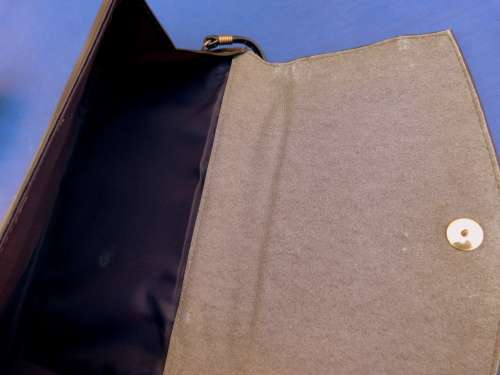 VINTAGE BLACK CLUTCH OR SLING BAG. PU LEATHER