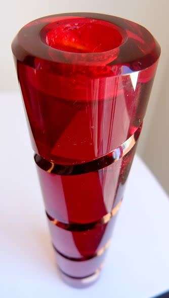 GERMAN ROSENTHAL RED CANDLEHOLDER