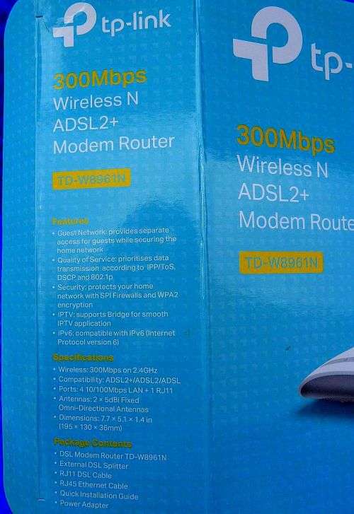 TP- link wireless N.ADSL2+ Modem router.TD-W 8961N, EXCELLENT WORKING CONDITION.