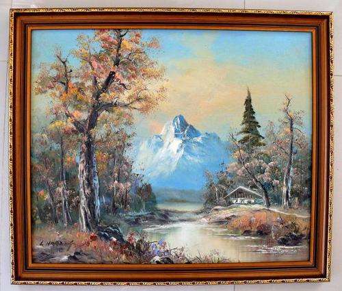 LANDSCAPE,ORIGINAL OIL PAINTING  / L.HARDING,SIGNED BY ARTIST