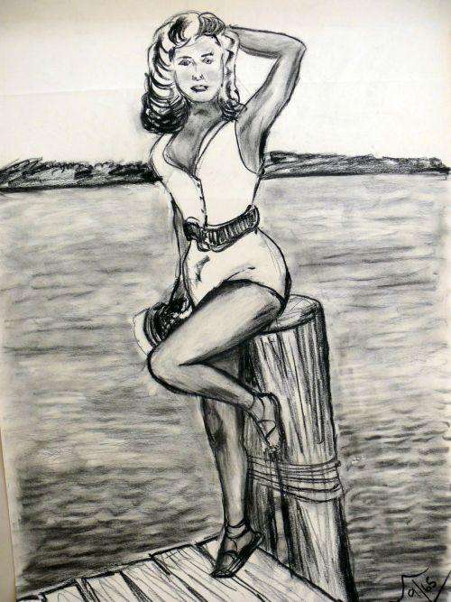 THREE SKETCHES,CHARCOAL ON PAPER,SIGNED BY ARTIST 1965