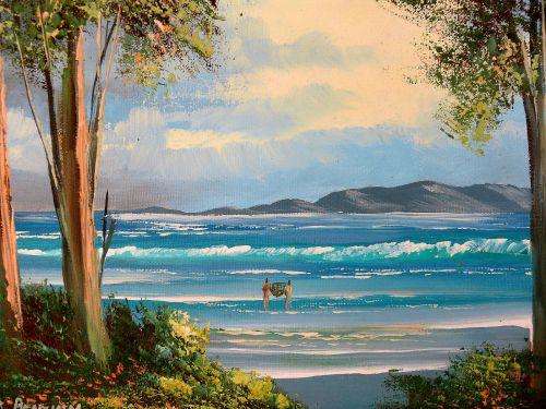 OIL PAINTING"OCEAN ",SIGNED BY ARTIST 40,5cmx35cm