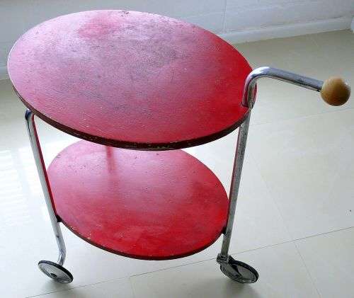 RETRO WOODEN/STEEL TEA TROLLEY,MUECKE-MELDER" 1920/30