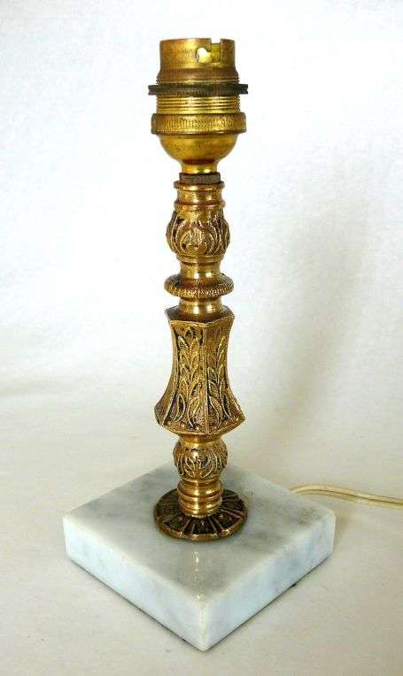 LAMP BASE,BRASS/MARBLE