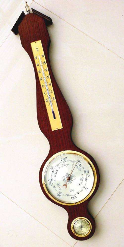 "BARIGO" BAROMETER,THERMOMETER AND HYGROMETER, BRASS/RESIN,MADE IN GERMANY