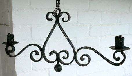 2 ARM RUSTIC HANGING LAMP,IRON