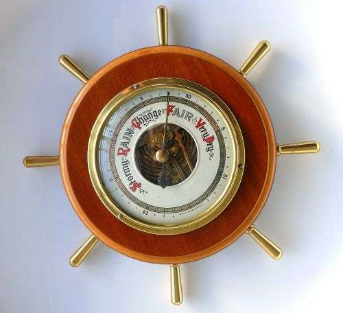 SHIP'S WHEEL BAROMETER,WESTERN GERMANY