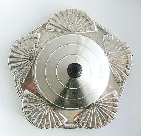 ART DECO STYLE BUTTER/CHEES DISH,SILVER PLATED