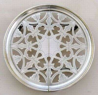 EXTENDABLE POT STAND ON WHEELS,SILVER PLATED