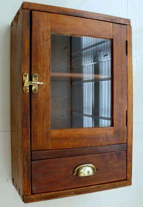 GLASS DOOR WOODEN CABINET WITH DRAWER