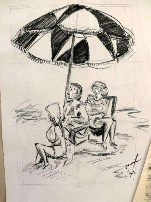 FOUR CHARCOAL SUMMER SCENES,SIGNEDC/67