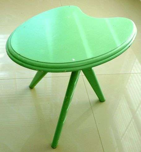 RETRO SOLID WOODEN TABLE,PAINTED