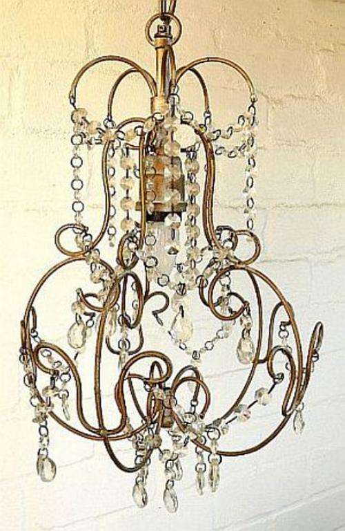 METAL CHANDELIER WITH CRYSTALS