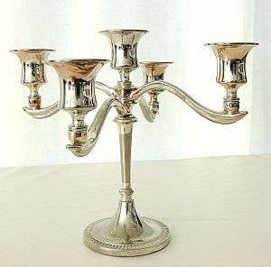 5 ARMED CANDELABRA,SILVER PLATE