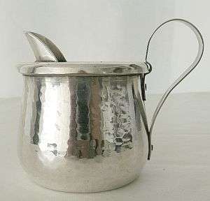 HAMMERED ALPACA SILVER PLATED MILK CAN FOR TINNED MILK WITH TINN OPENER