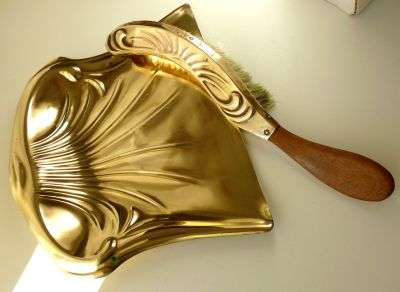 ART NOUVEAU CRUM DISH.BRASS.ENGLAND // PLS CHECK ALL PICS