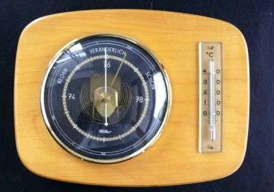 BAROMETER & THERMOMETER;FISCHER (GERMANY);RETRO;WORKING,