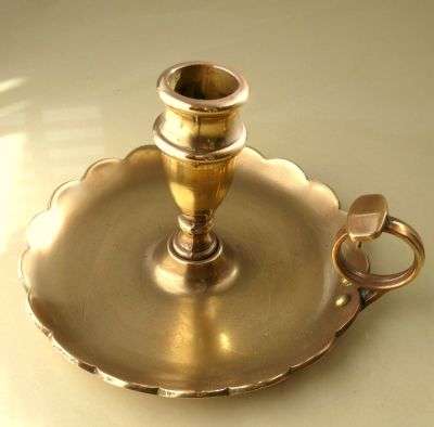 CHAMBER STICK;SOLID BRASS