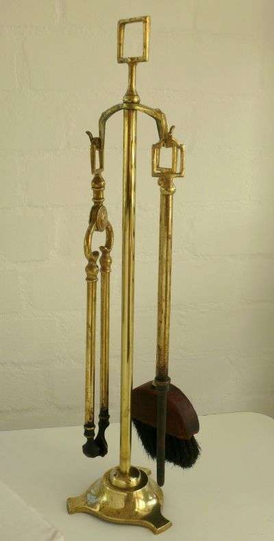 FIREPLACE BRASS SET /Height 55 cm