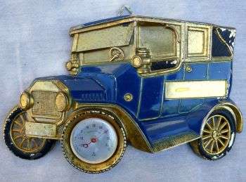 THERMOMETER IN VINTAGE CAR; FORD:::
