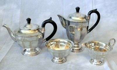 SILVER PLATED 4 PIECE TEA / COFFEE SET/SHEFFIELD // Pls check all pics...