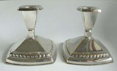 PAIR OF ANTIQUE SILVER PLATED CANDLESTICKS//Pls check pics etc...