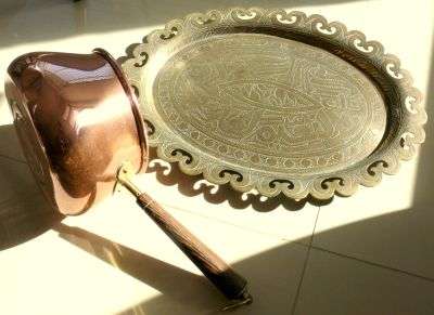 BRASS TRAY WITH ENGRAVING ....// Pls check pics and info...