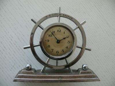 ART DECO WORKING CLOCK FROM SUNKEN SHIP " S.S.CITY OF NAGPUR";WORKING // Pls check all picsetc