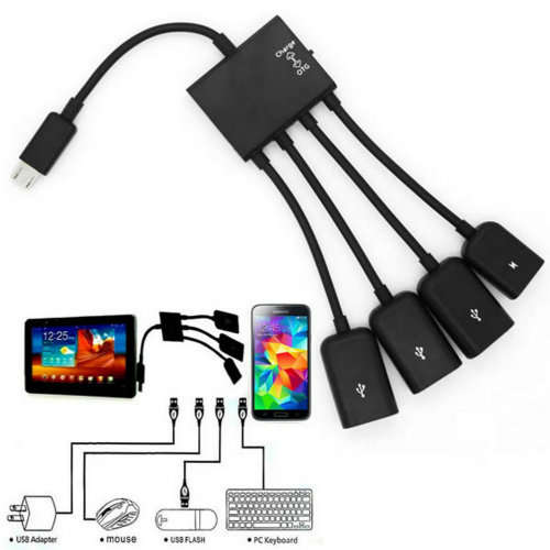 4-Port Micro USB Charging Cable and OTG Hub by Zonabel