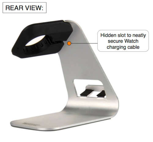 Dual Charging Dock for Apple Watch and iPhone by Zonabel - Silver Metal