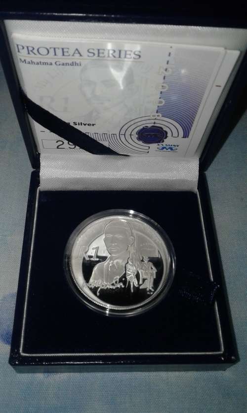 2008 MAHATMA GHANDI PROOF SILVER R1.limited edition