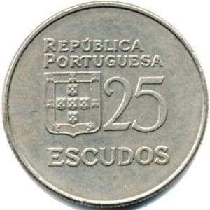TWO portugal  1977 &1980 25 escudo coins in unc condition.R1 start