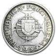 OLD PORTUGAL COLONY.1955 SILVER 5 ESCUDO ANGOLA RARE COIN AT R1 START