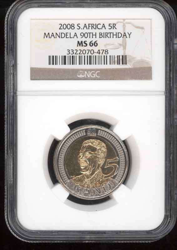 mandela 2008 R5 ngc graded set .ms 65 66 & ms67.price for all.R1 start