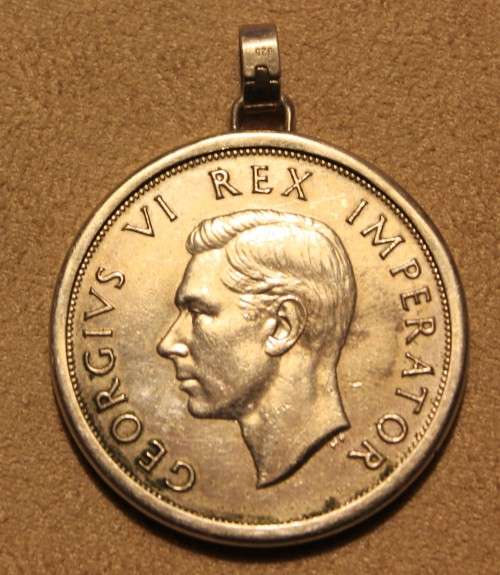 1947 Silver 5 Shilling/Crown Pendant
