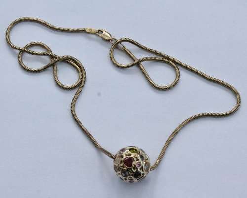 9ct Yellow Gold Snake Chain with Ball Pendant **With Valuation Certificate**