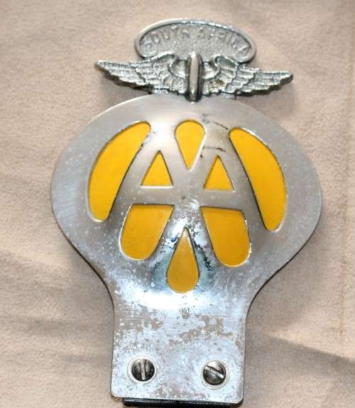Large Vintage Metal AA Car Badge