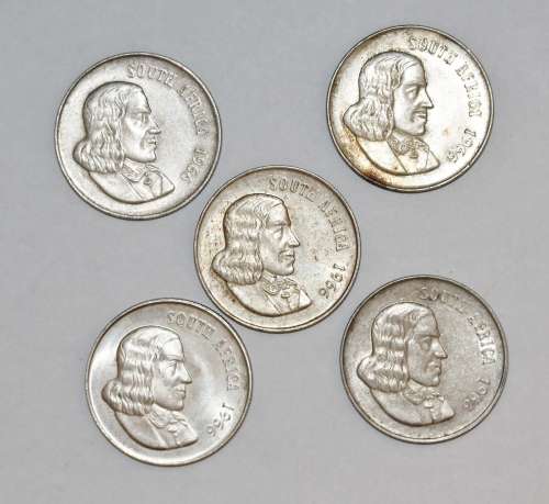 x5 1966 RSA Silver R1's **Bid per coin to take All**