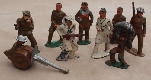 x9 Vintage Lead Cast Barclay USA Soldiers (Pre 1960's) Bid Per Lot